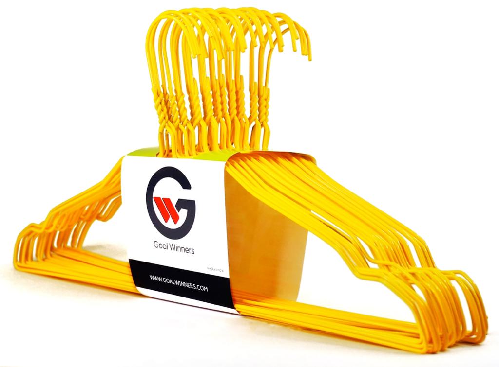 Yellow Wire Coat Hangers  Space-Saving & Economical Clothes Hangers - Goal  Winners