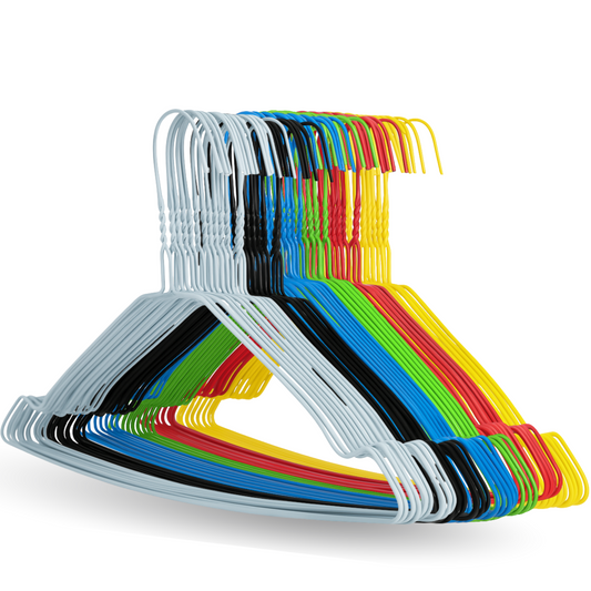 Rainbow Wire Coat Hangers - Notched