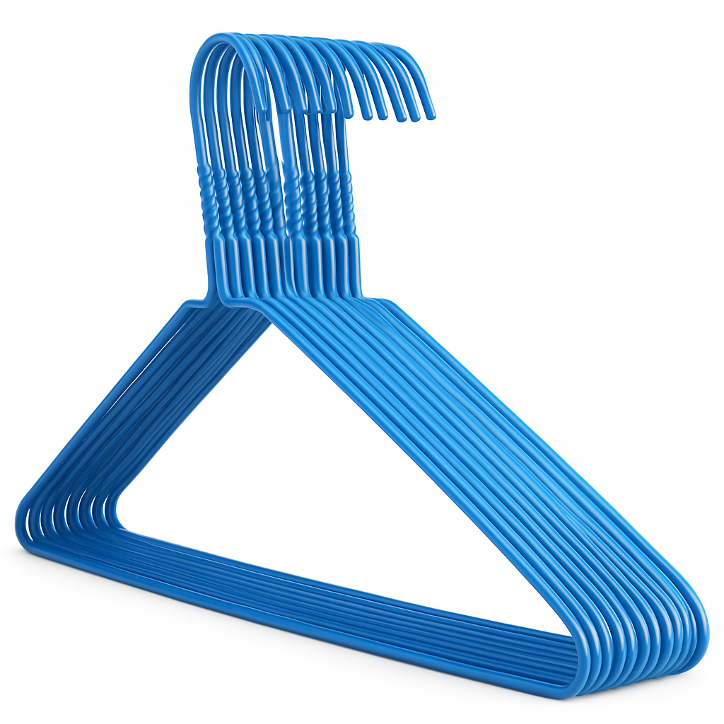 Blue Metal Coat Hangers - Plain