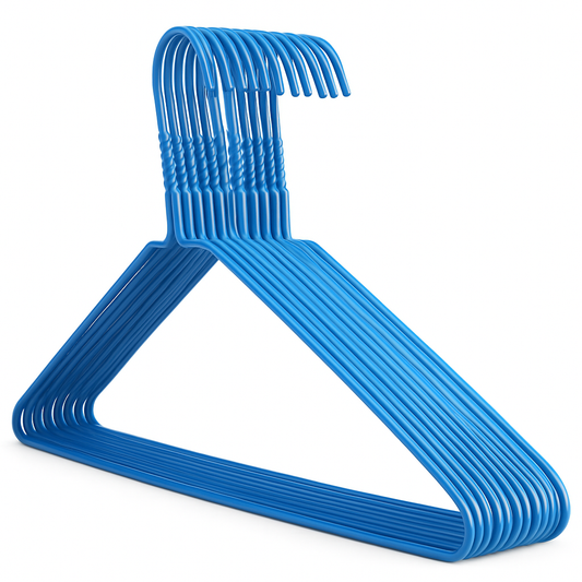 Blue Metal Coat Hangers - Plain