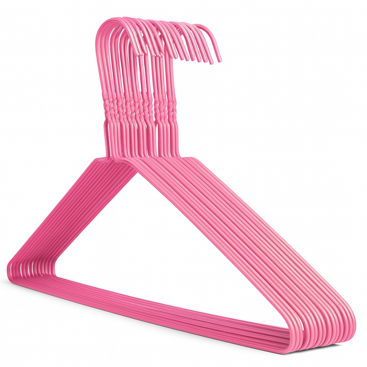 Pink Metal Coat Hangers - Plain