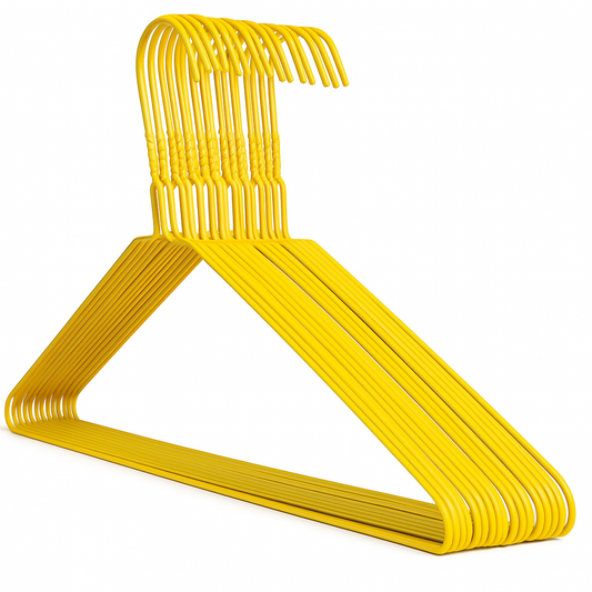Yellow Metal Coat Hangers - Plain