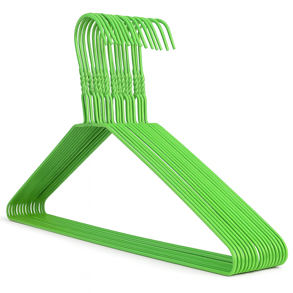 Green Metal Coat Hangers - Plain