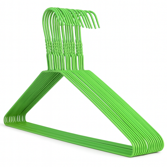 Green Metal Coat Hangers - Plain
