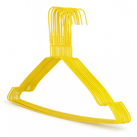 Yellow Wire Coat Hangers - Notched