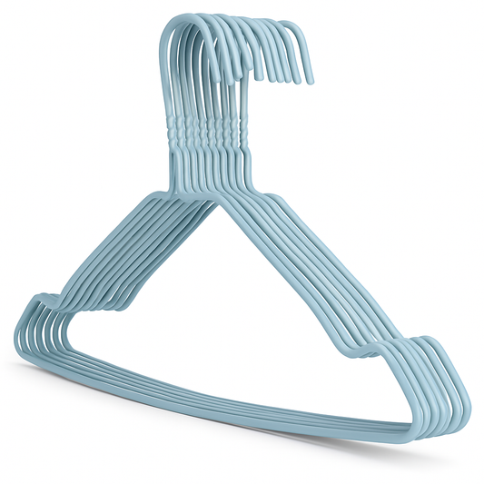 Premium White Metal Coat Hangers 10 Gauge - Notched