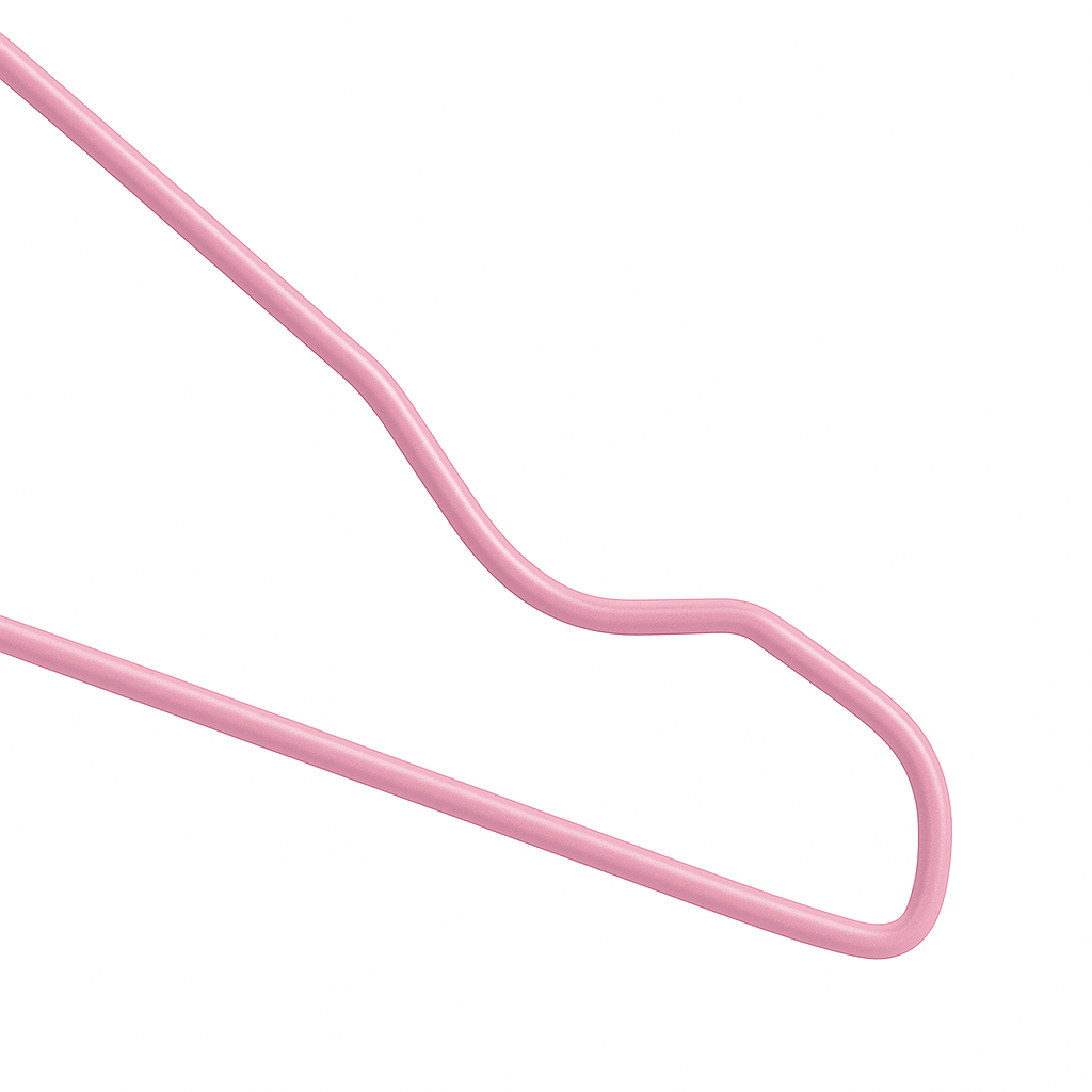 Premium Pink  Metal Coat Hangers 10 Gauge - Notched