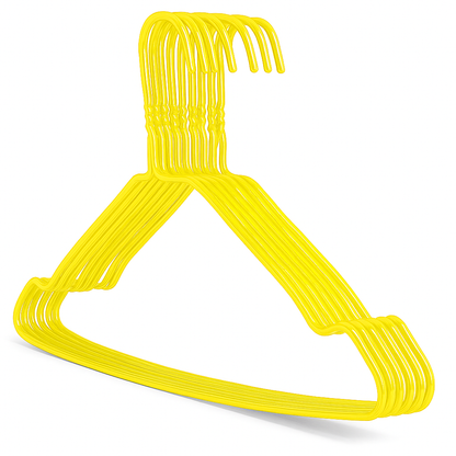 Premium Yellow  Metal Coat Hangers 10 Gauge - Notched