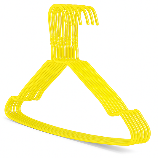 Premium Yellow  Metal Coat Hangers 10 Gauge - Notched