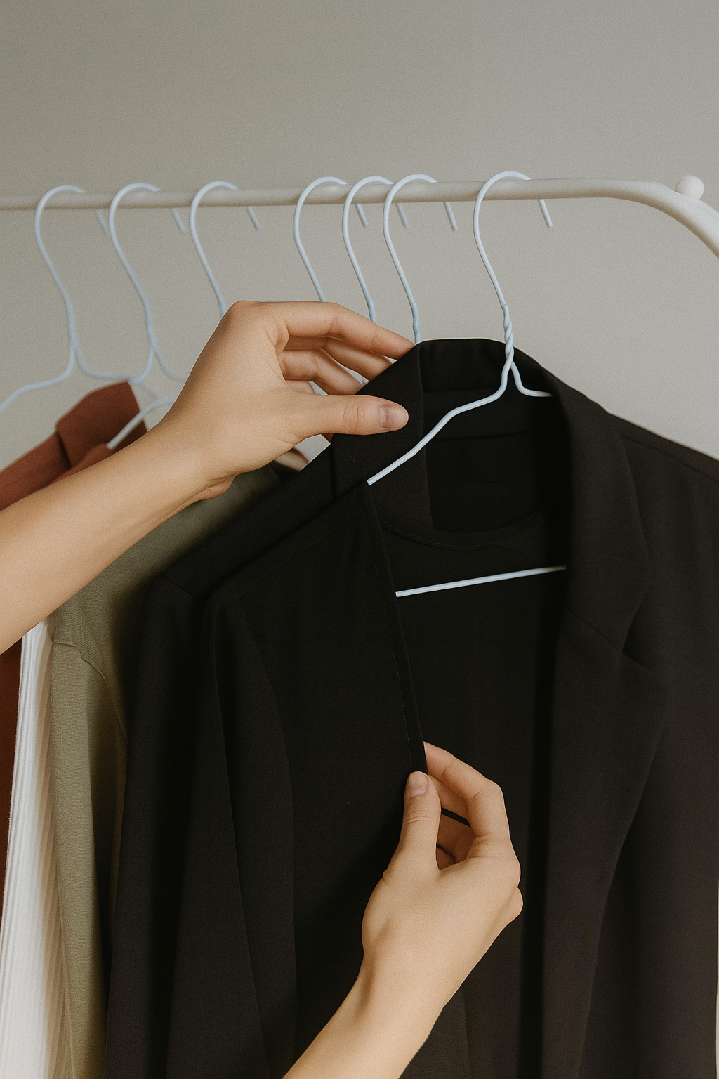 White Metal Coat Hangers - Plain