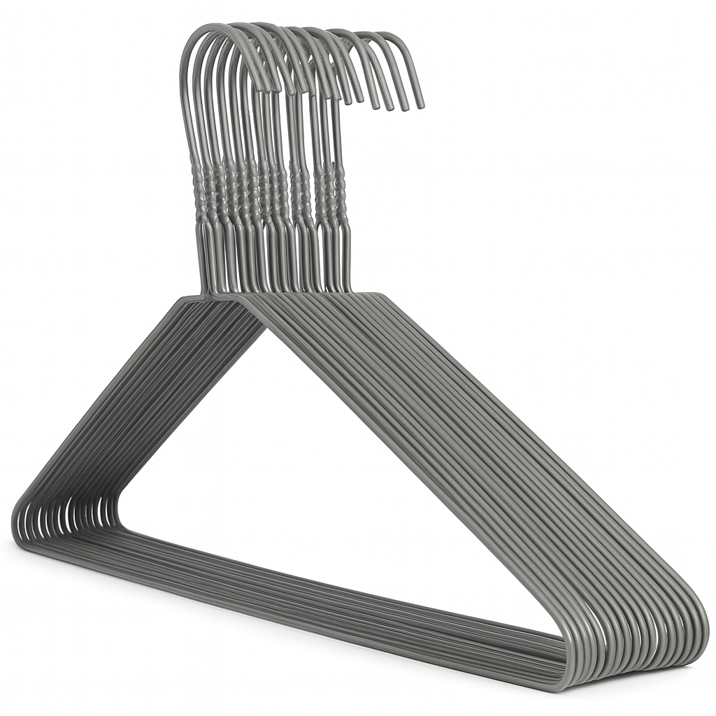 Grey Metal Coat Hangers - Plain