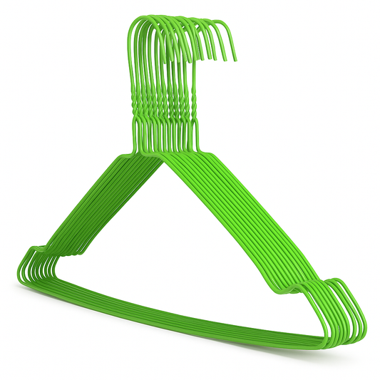Green Wire Coat Hangers - Notched