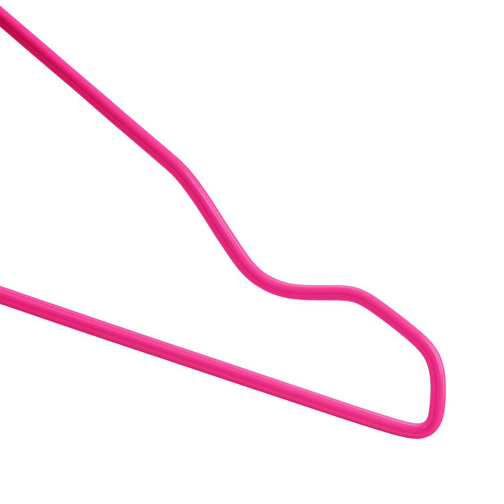 Pink Metal Coat Hangers - Notched