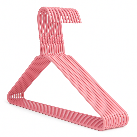 Premium Pink Metal Coat Hangers 10 Gauge - Plain