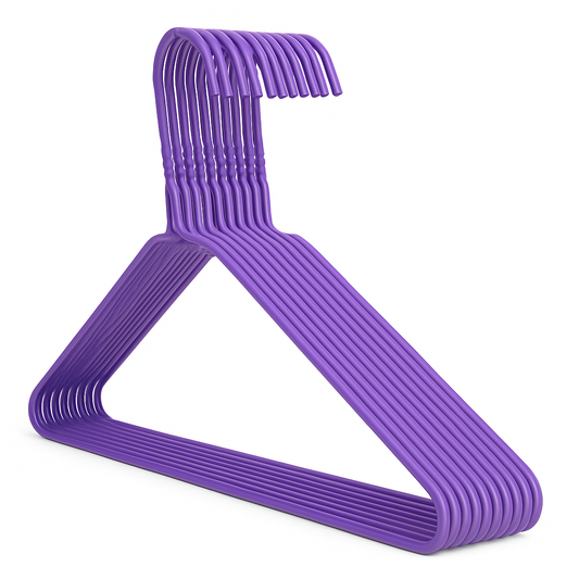 Premium Purple Metal Coat Hangers 10 Gauge - Plain