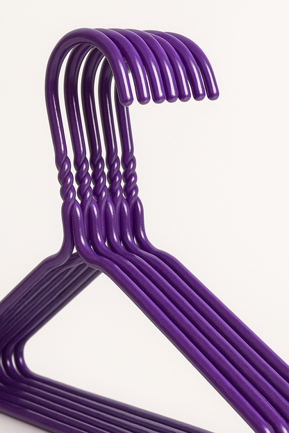 Premium Purple Metal Coat Hangers 10 Gauge - Plain