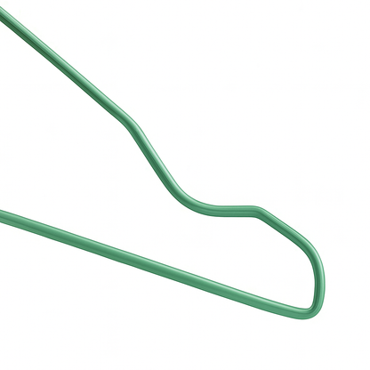 Premium Green  Metal Coat Hangers 10 Gauge - Notched