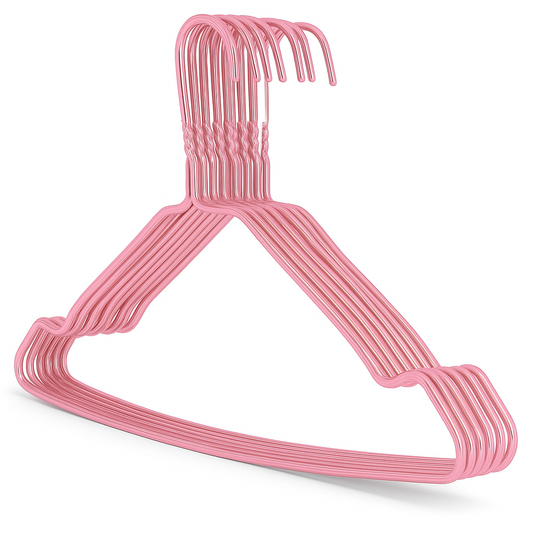 Premium Pink  Metal Coat Hangers 10 Gauge - Notched