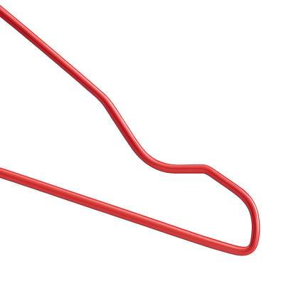 Premium Red  Metal Coat Hangers 10 Gauge - Notched