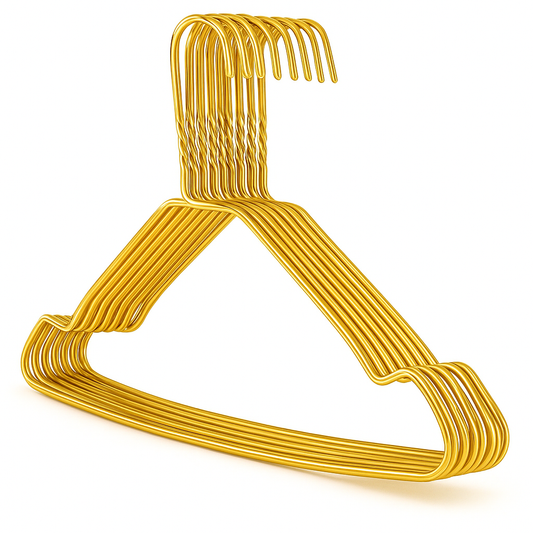 Premium Gold Metal Coat Hangers 10 Gauge - Notched