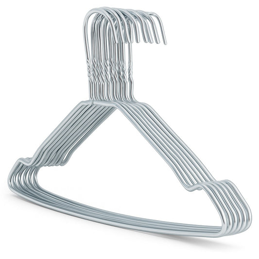 Premium Silver Metal Coat Hangers 10 Gauge - Notched