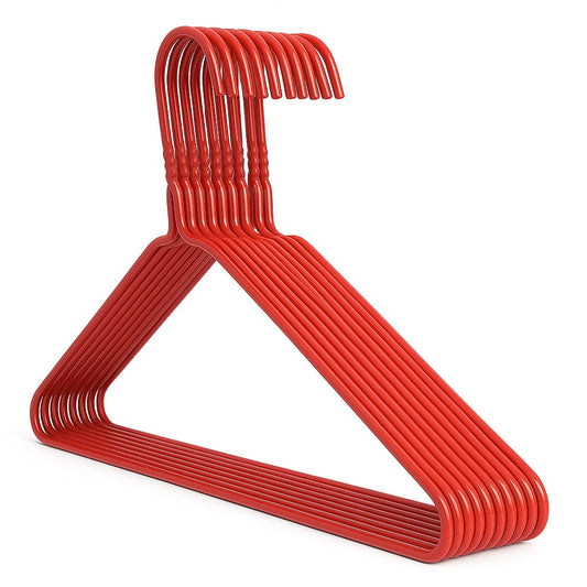 Premium Red Metal Coat Hangers 10 Gauge - Plain