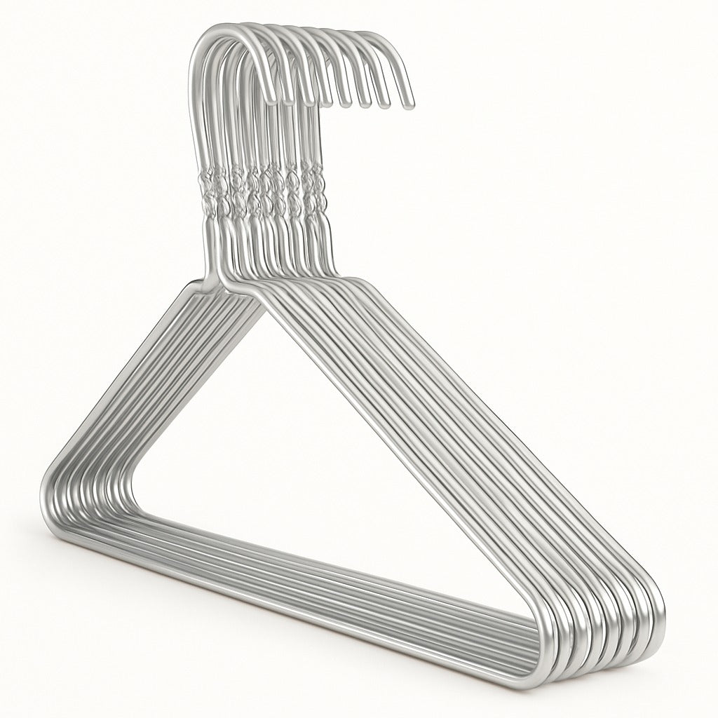 Premium Silver Metal Coat Hangers 10 Gauge - Plain