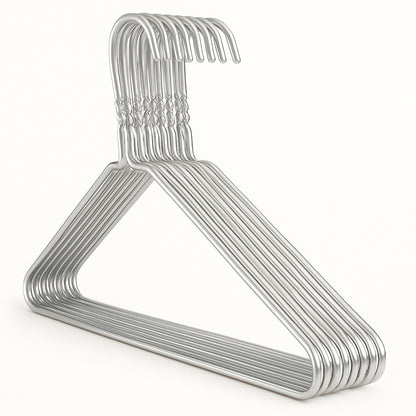 Premium Silver Metal Coat Hangers 10 Gauge - Plain