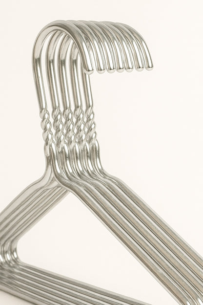 Premium Silver Metal Coat Hangers 10 Gauge - Plain