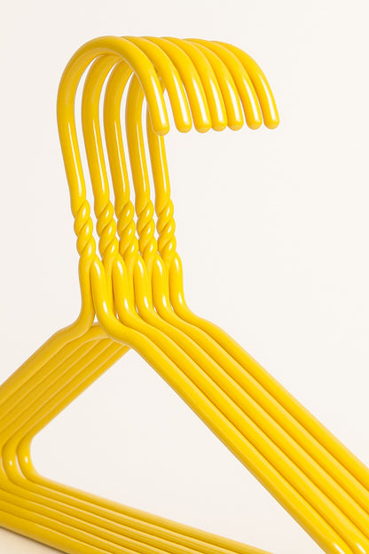 Premium Yellow Metal Coat Hangers 10 Gauge - Plain