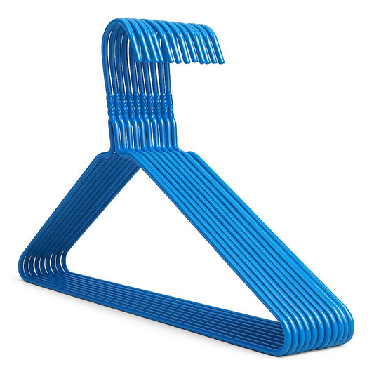 Premium Blue Metal Coat Hangers 10 Gauge - Plain