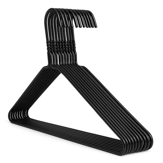 Premium Black Metal Coat Hangers 10 Gauge - Plain