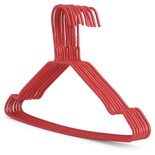 Premium Red  Metal Coat Hangers 10 Gauge - Notched