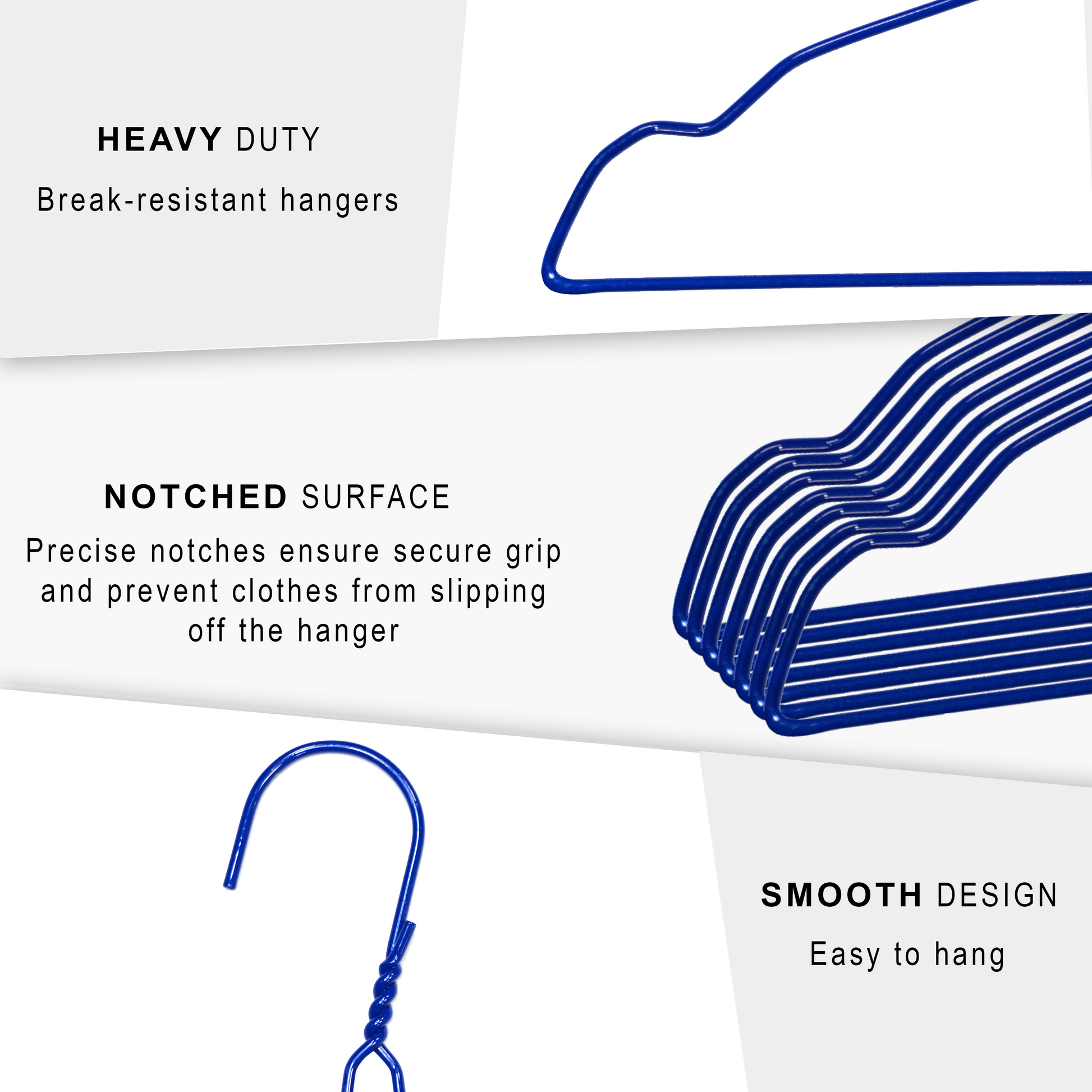 Wire Hangers, Standard Clothes Hangers (100, Blue)