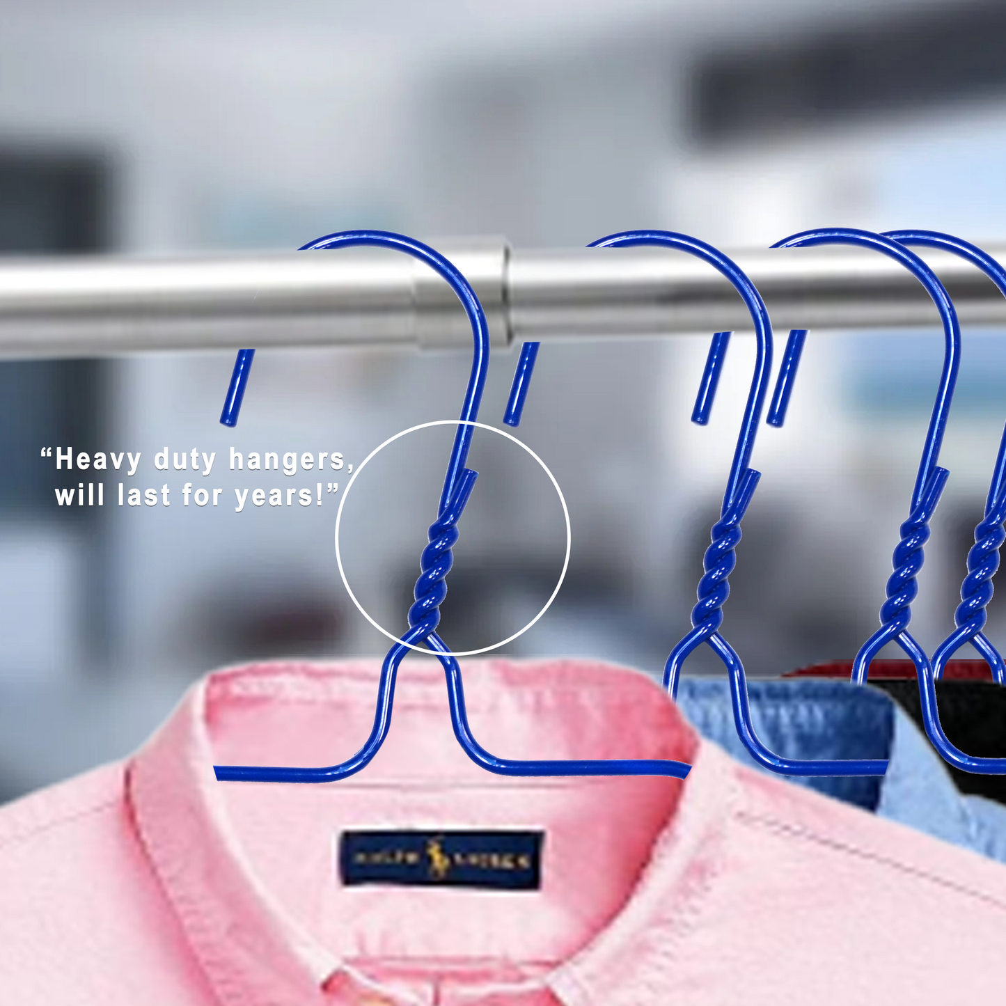 Metal Wire Hanger  Strong Silver Coat Clothes Steel Water Proof Heavy Duty  Space Saving Wardrobe Hangers. – Goal Winners