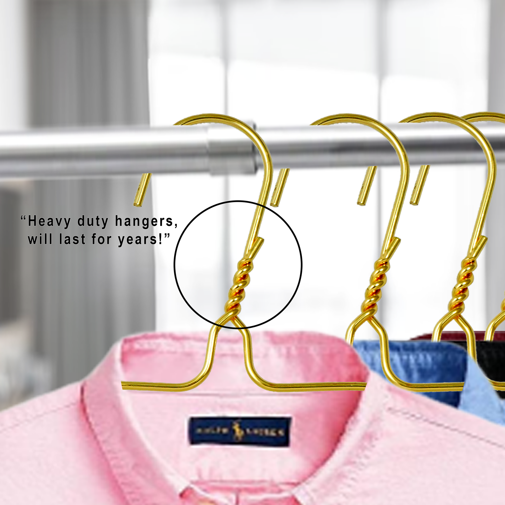 Metal Wire Hanger  Strong Blue Coat Clothes Steel Water Proof