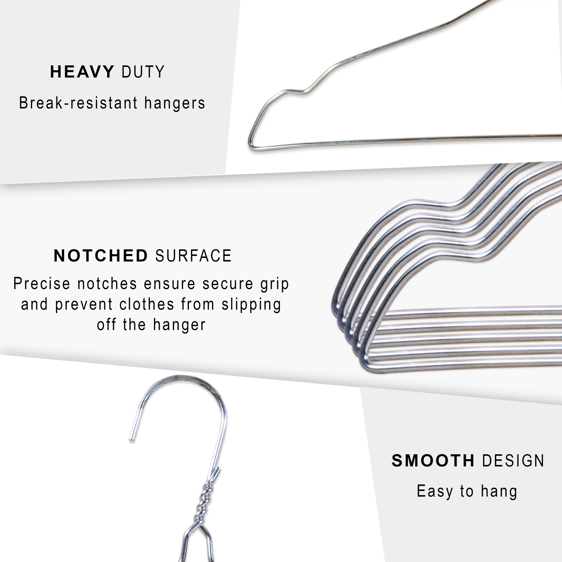 Metal Wire Hanger  Strong Silver Coat Clothes Steel Water Proof Heavy Duty  Space Saving Wardrobe Hangers. – Goal Winners