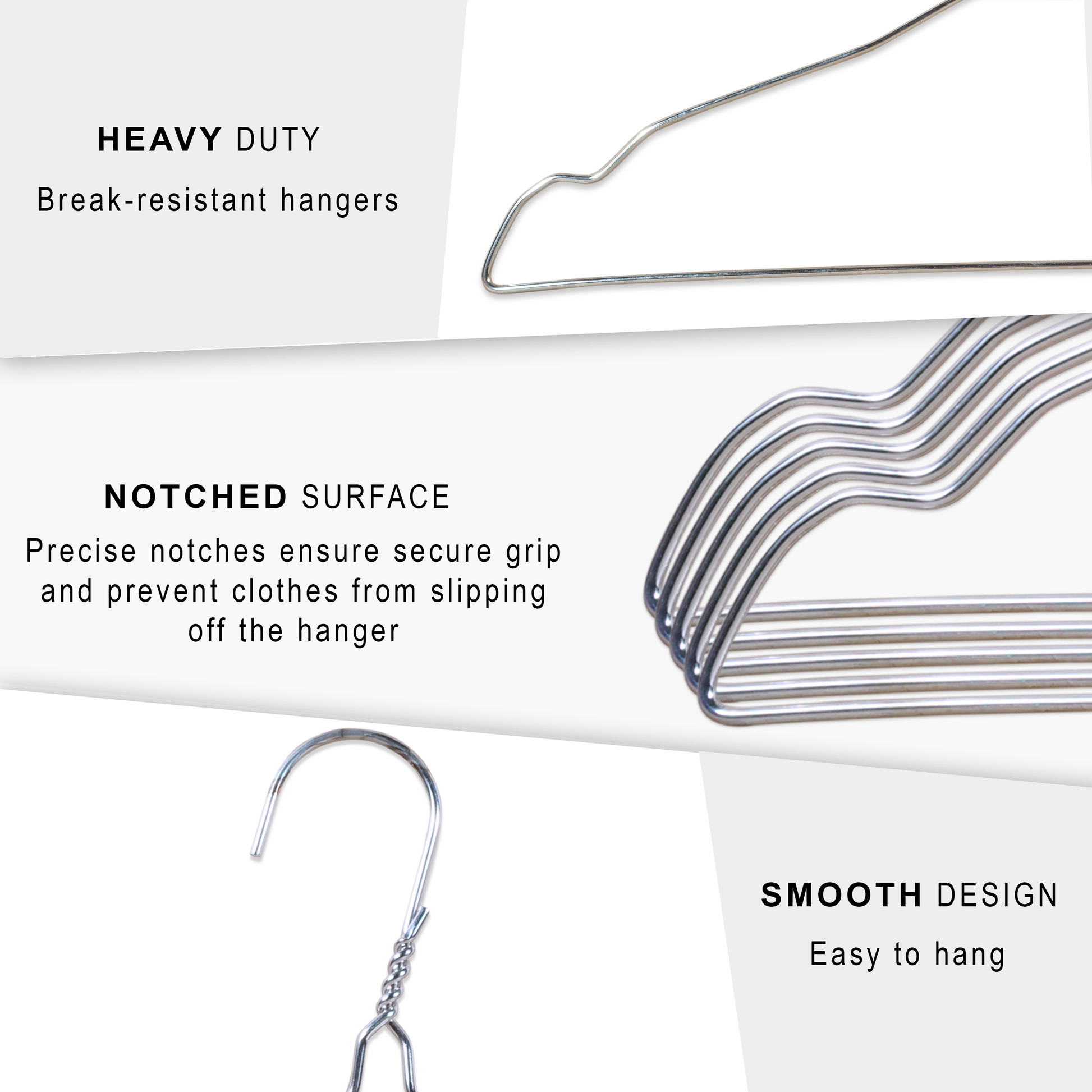 Premium Metal Coat Hangers - Silver