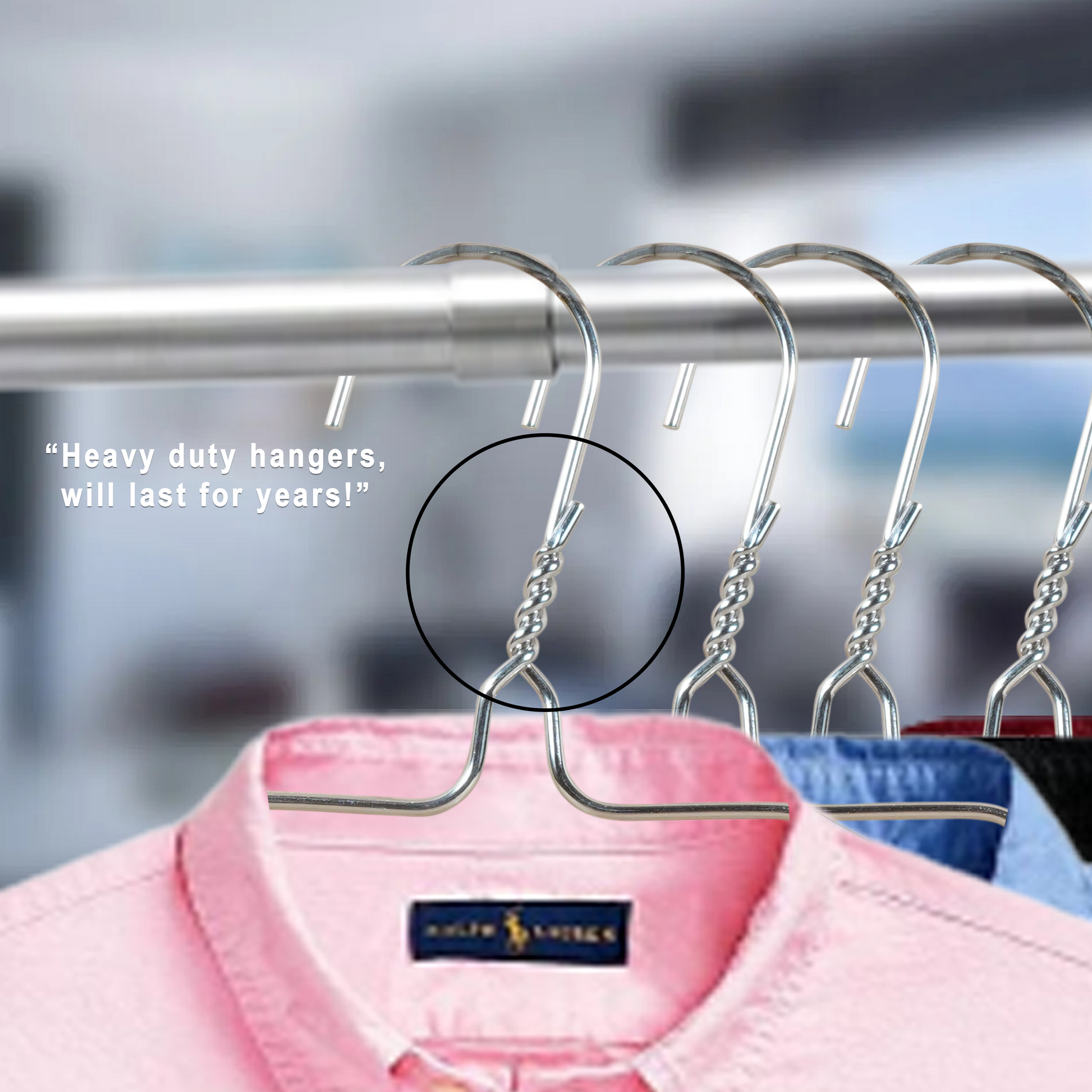 Metal Wire Hanger  Strong Silver Coat Clothes Steel Water Proof Heavy Duty  Space Saving Wardrobe Hangers. – Goal Winners