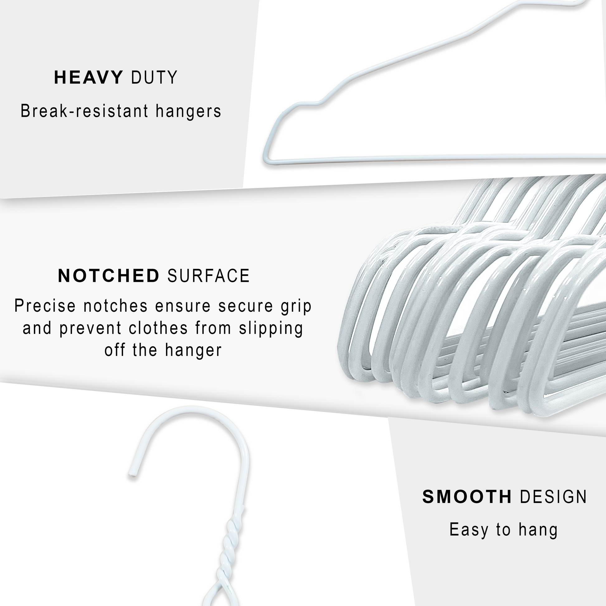 White shop wire hangers