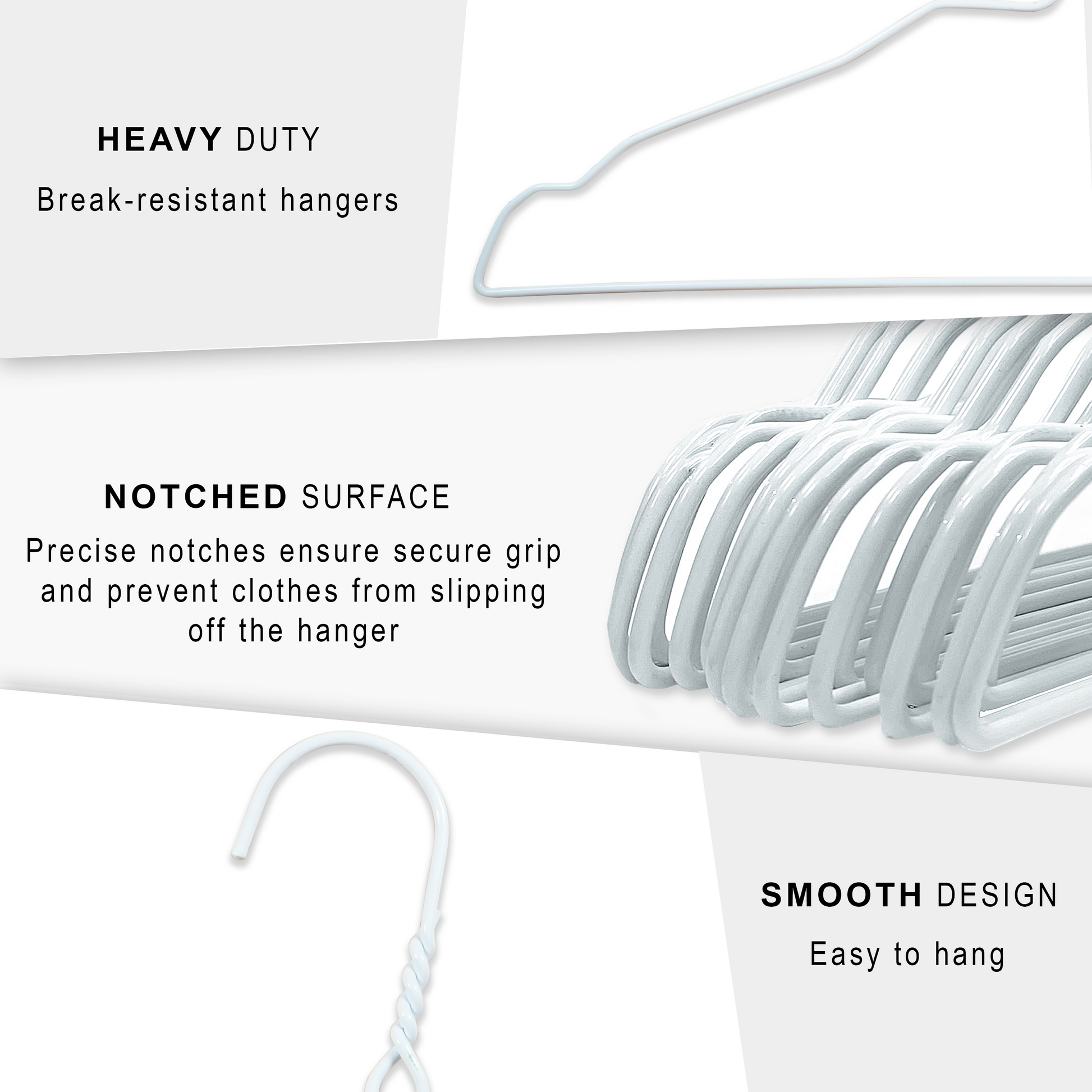 White Wire Coat Hangers  Space-Saving & Economical Clothes Hangers - Goal  Winners